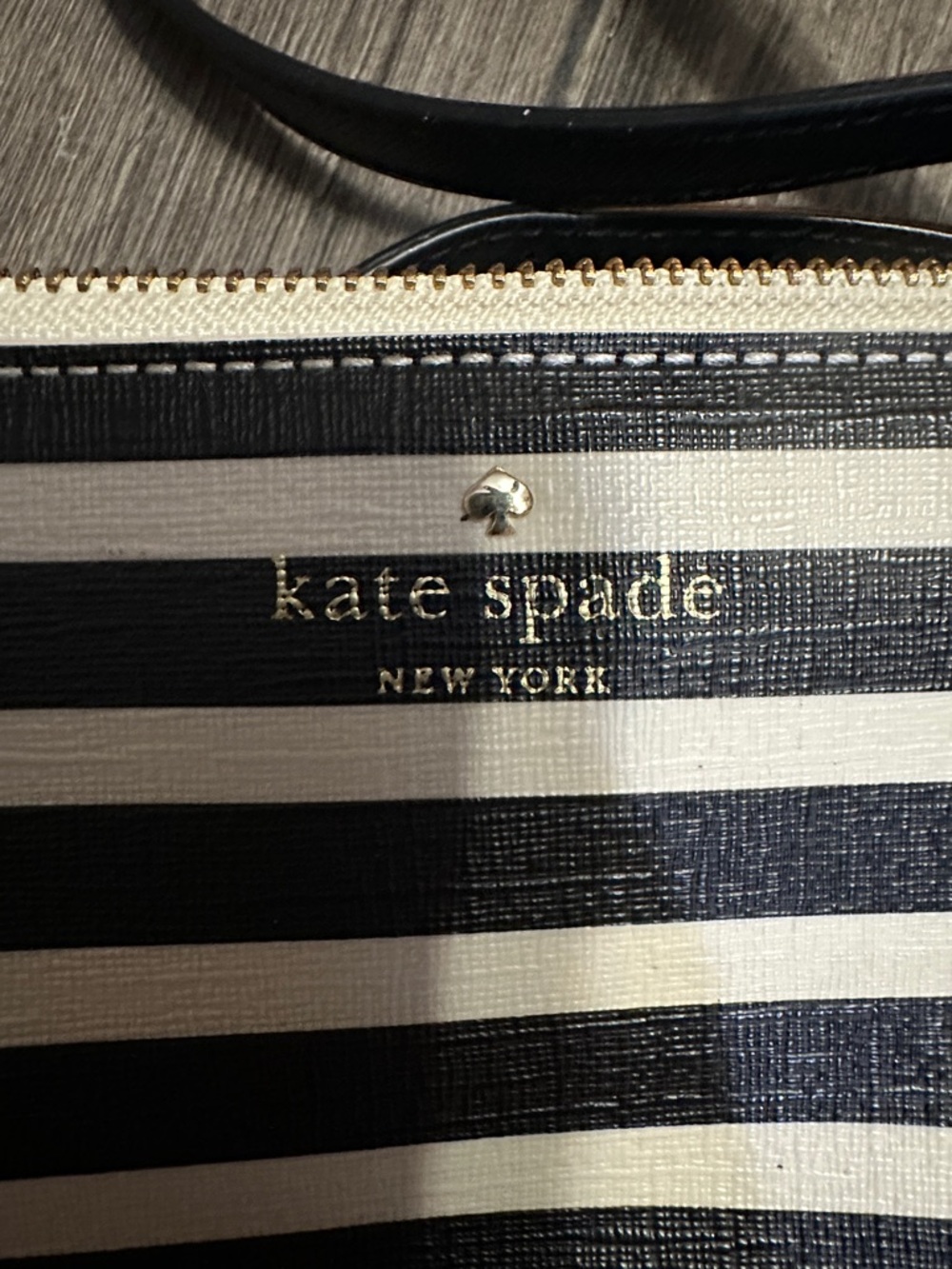 kate spade Black & White Striped Crossbody Pouch - Picture 3 of 4